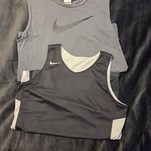 Nike Gray and Black Tank Tops